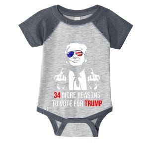 Trump Convicted Felon 34 More Reasons To Vote For Trump 2024 Infant Baby Jersey Bodysuit