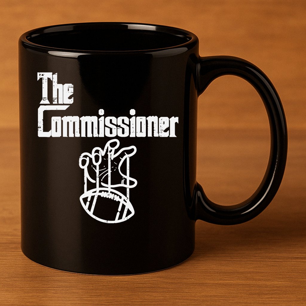 The Commissioner Fantasy Football Commish FFL 11oz C Handle Ceramic Mug