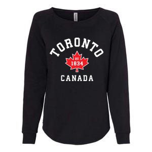 Toronto Canada Funny Gift Canadian Flag Maple Leaf Gift Womens California Wash Sweatshirt