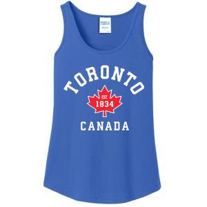 Toronto Canada Funny Gift Canadian Flag Maple Leaf Gift Ladies Essential Tank