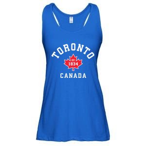 Toronto Canada Funny Gift Canadian Flag Maple Leaf Gift Ladies Essential Flowy Tank