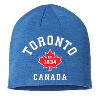 Toronto Canada Funny Gift Canadian Flag Maple Leaf Gift Sustainable Beanie