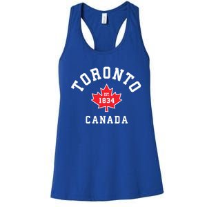 Toronto Canada Funny Gift Canadian Flag Maple Leaf Gift Women's Racerback Tank