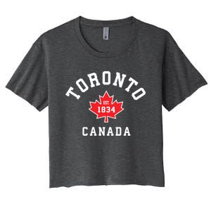 Toronto Canada Funny Gift Canadian Flag Maple Leaf Gift Women's Crop Top Tee