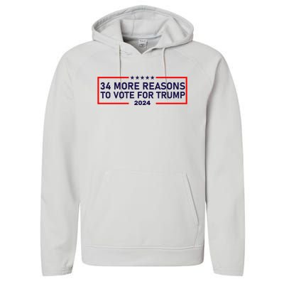 Trump Convicted Felon 34 More Reasons To Vote For Trump 2024 Performance Fleece Hoodie