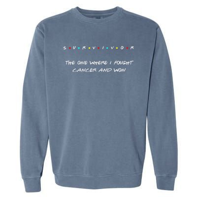 Thyroid Cancer Fight Warrior Thyroid Ribbon Awareness Garment-Dyed Sweatshirt