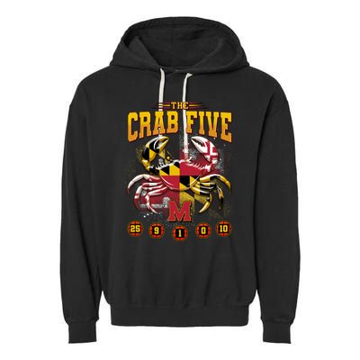 The Crab Five Maryland Basketball Sports Fan Garment-Dyed Fleece Hoodie