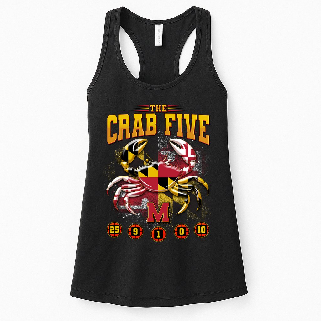 The Crab Five Maryland Basketball Sports Fan Womens Tank Top