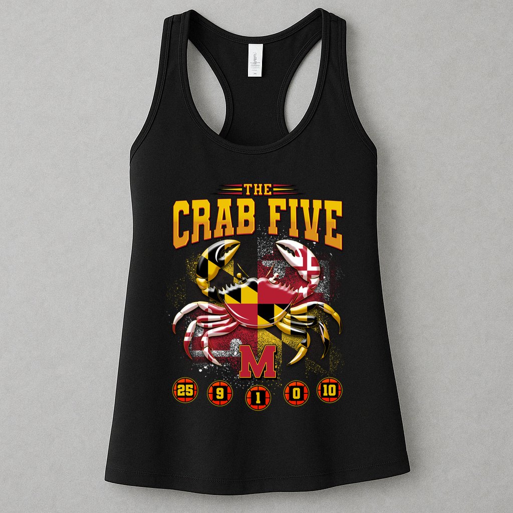 The Crab Five Maryland Basketball Sports Fan Womens Tank Top