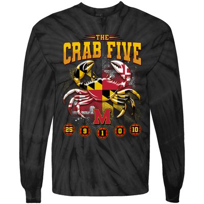 The Crab Five Maryland Basketball Sports Fan Tie-Dye Long Sleeve Shirt