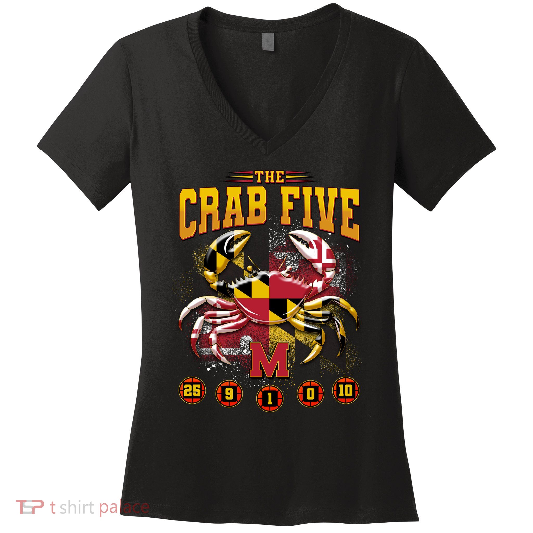 The Crab Five Maryland Basketball Sports Fan Women's V-Neck T-Shirt