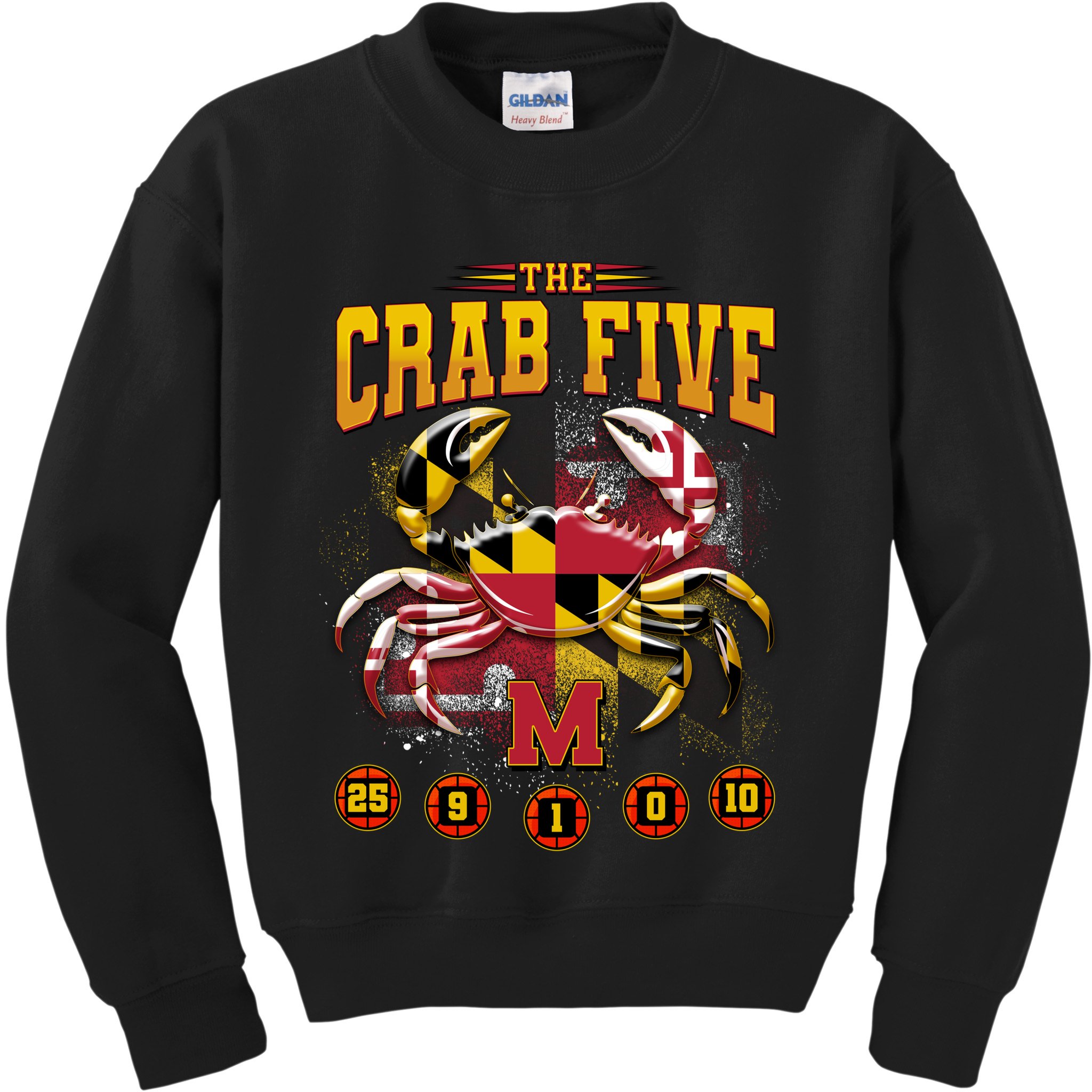 The Crab Five Maryland Basketball Sports Fan Kids Sweatshirt
