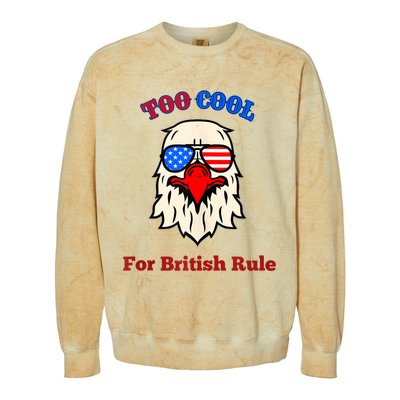 Too Cool For British Rule 4th Of July Vintage USA Eagle Colorblast Crewneck Sweatshirt