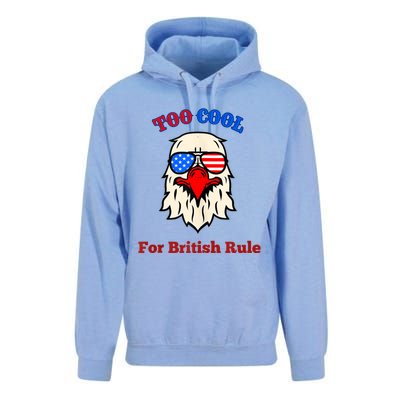 Too Cool For British Rule 4th Of July Vintage USA Eagle Unisex Surf Hoodie