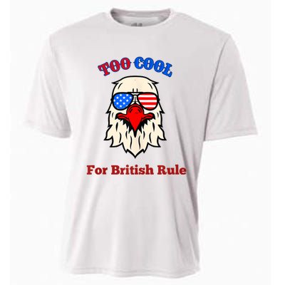 Too Cool For British Rule 4th Of July Vintage USA Eagle Cooling Performance Crew T-Shirt