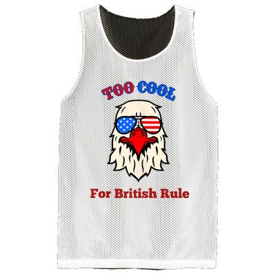 Too Cool For British Rule 4th Of July Vintage USA Eagle Mesh Reversible Basketball Jersey Tank