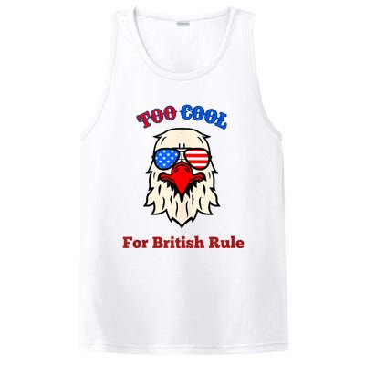 Too Cool For British Rule 4th Of July Vintage USA Eagle PosiCharge Competitor Tank