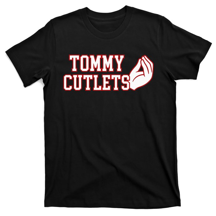 Tommy Cutlets Football Quarterback NY Italian Hand Gesture T-Shirt