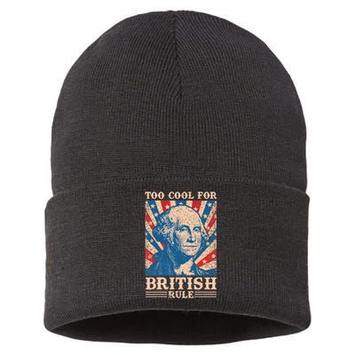 Too Cool For British Rule 4th Of July Independence Day Usa Sustainable Knit Beanie