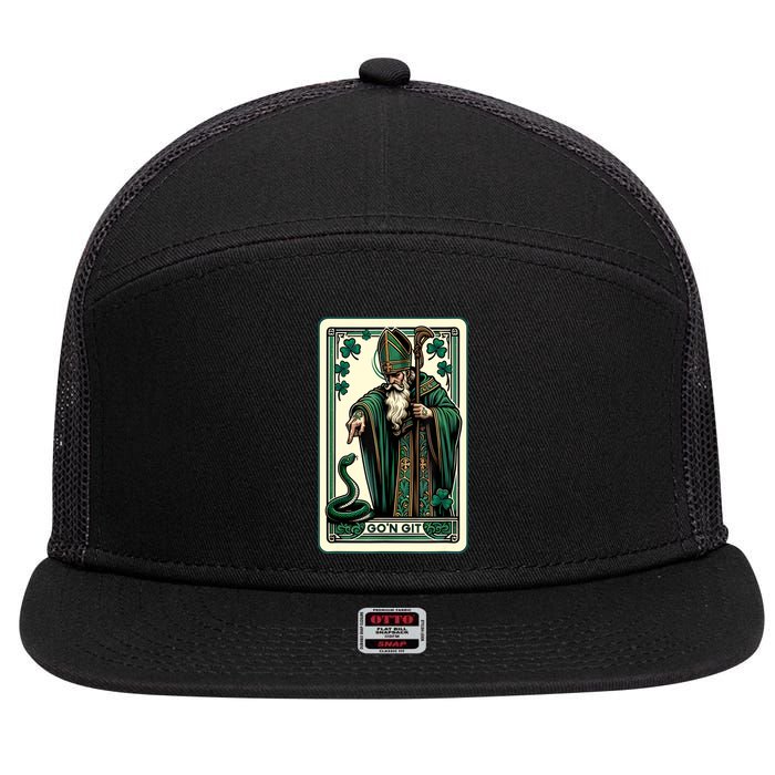 Tarot Card Funny St Patricks Day Gon Git St Patrick 7 Panel Mesh Trucker Snapback Hat