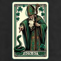 Tarot Card Funny St Patricks Day Gon Git St Patrick 7 Panel Mesh Trucker Snapback Hat