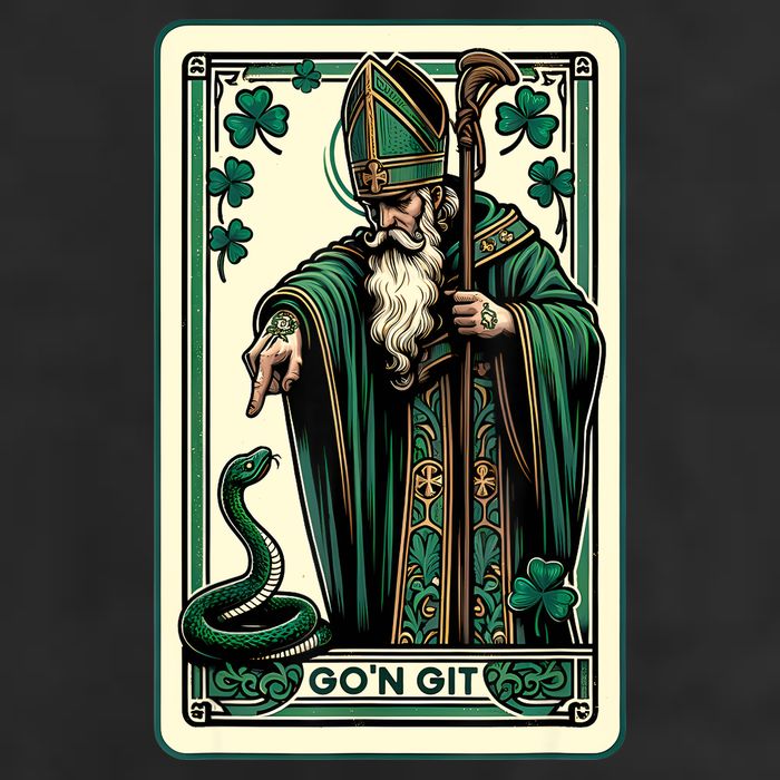 Tarot Card Funny St Patricks Day Gon Git St Patrick 7 Panel Mesh Trucker Snapback Hat