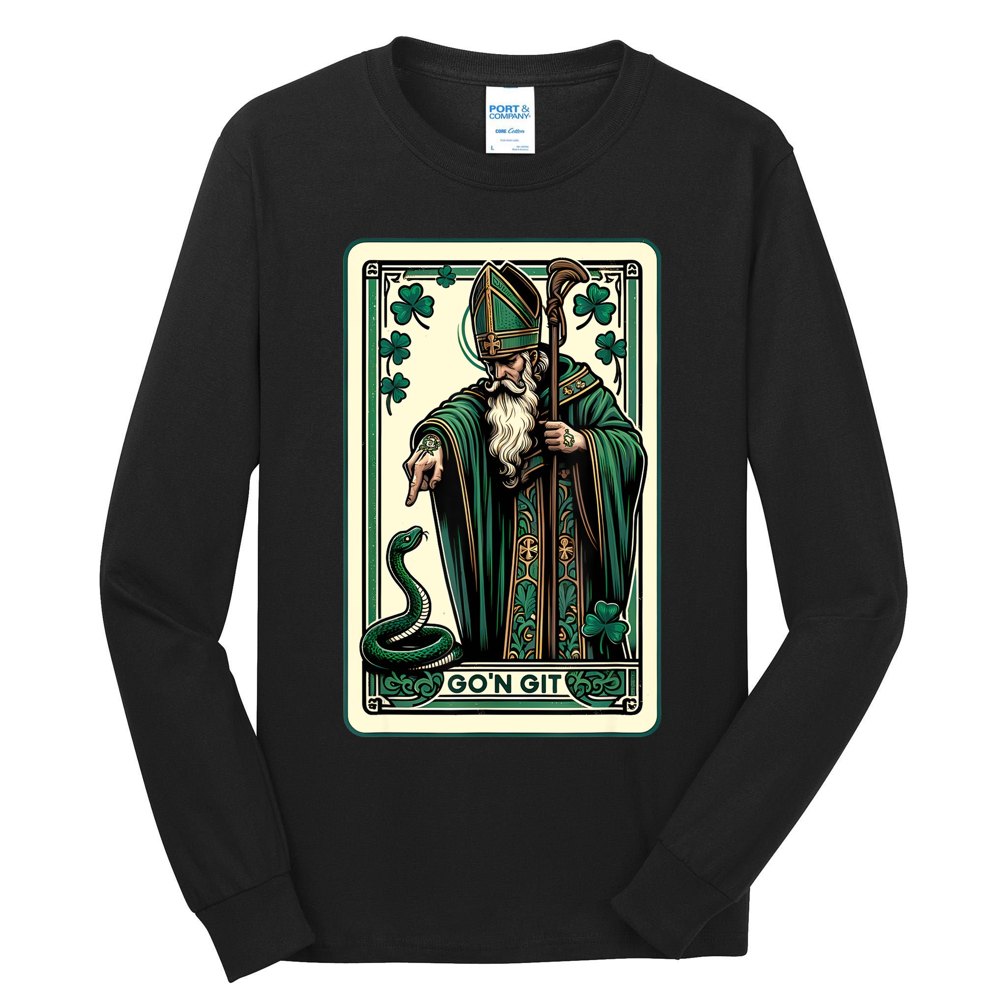 Tarot Card Funny St Patricks Day Gon Git St Patrick Tall Long Sleeve T-Shirt