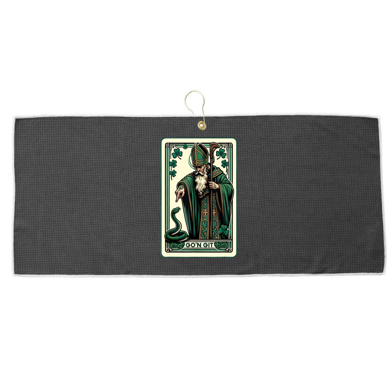 Tarot Card Funny St Patricks Day Gon Git St Patrick Large Microfiber Waffle Golf Towel