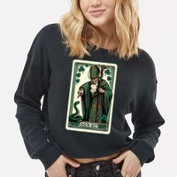 Tarot Card Funny St Patricks Day Gon Git St Patrick Cropped Pullover Crew