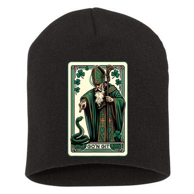 Tarot Card Funny St Patricks Day Gon Git St Patrick Short Acrylic Beanie