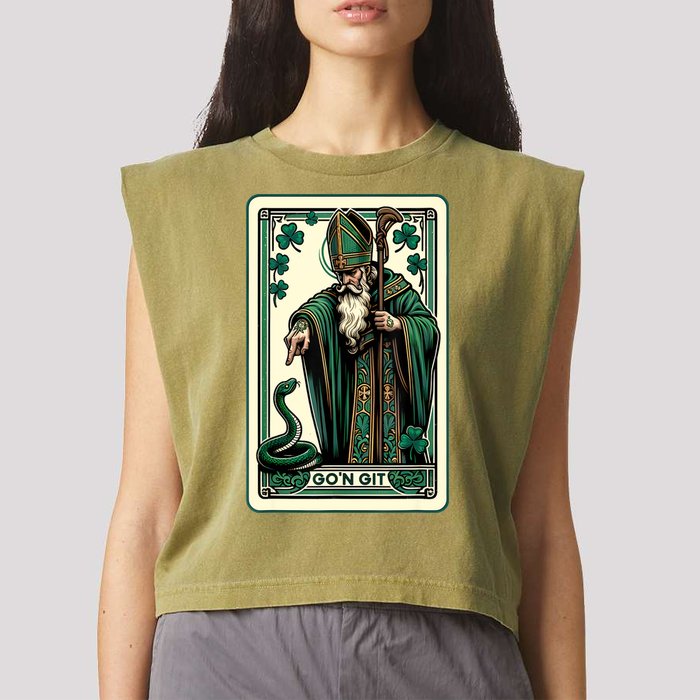 Tarot Card Funny St Patricks Day Gon Git St Patrick Garment-Dyed Women's Muscle Tee