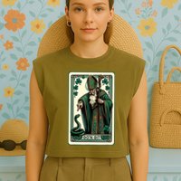 Tarot Card Funny St Patricks Day Gon Git St Patrick Garment-Dyed Women's Muscle Tee