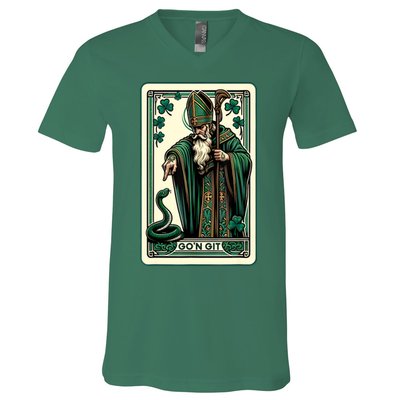 Tarot Card Funny St Patricks Day Gon Git St Patrick V-Neck T-Shirt