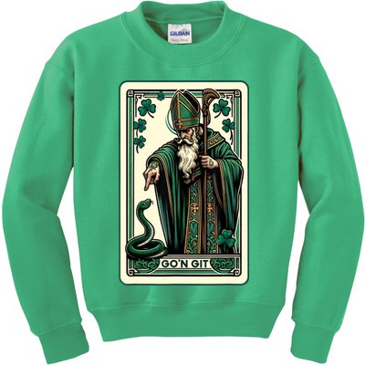 Tarot Card Funny St Patricks Day Gon Git St Patrick Kids Sweatshirt