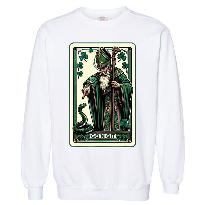 Tarot Card Funny St Patricks Day Gon Git St Patrick Garment-Dyed Sweatshirt