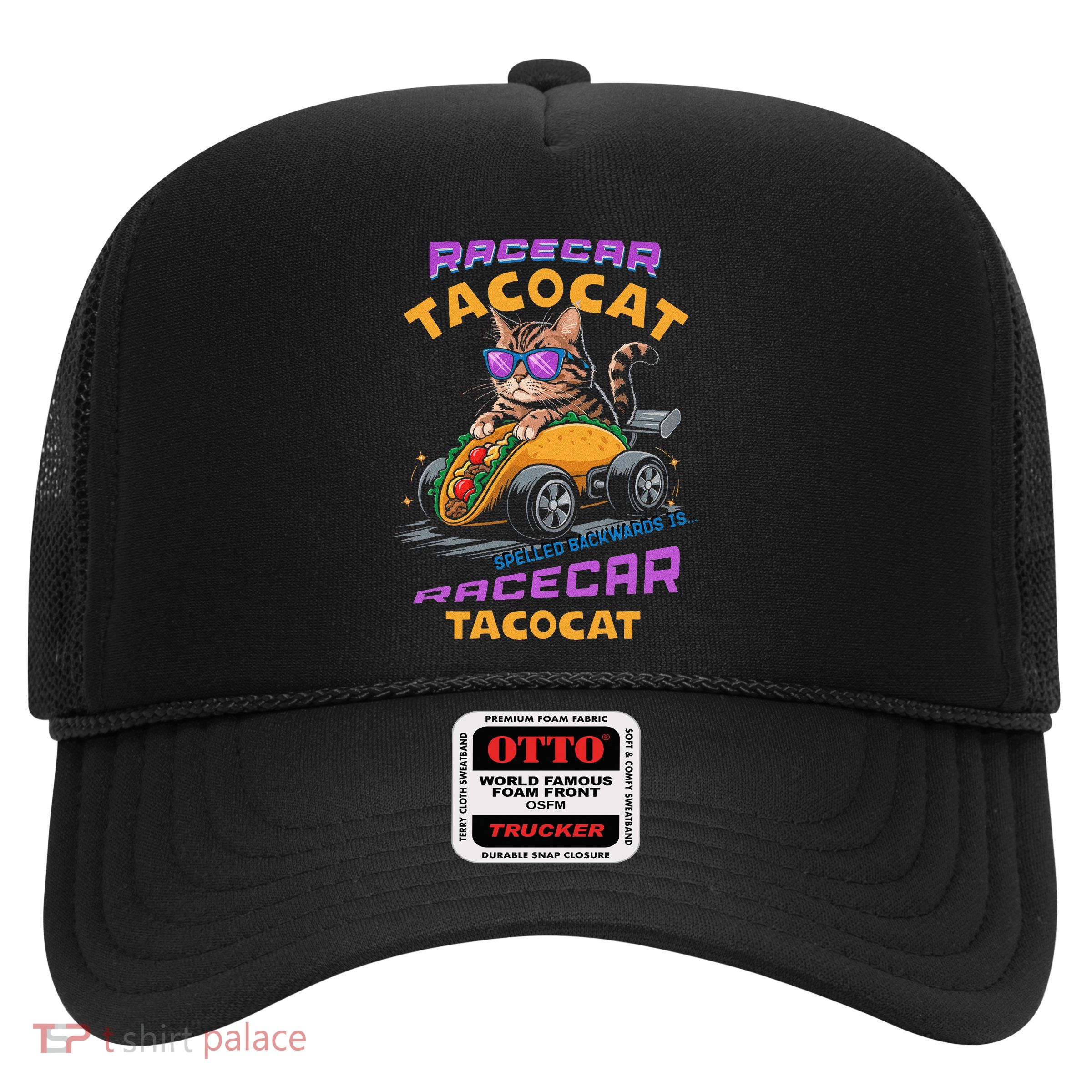 Tacocat Cat Funny Spelling Mexican Cusine Taco & Cats Lover Trucker Hat