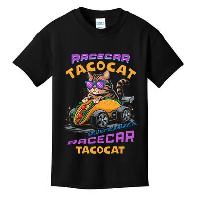 Tacocat Cat Funny Spelling Mexican Cusine Taco & Cats Lover Kids T-Shirt