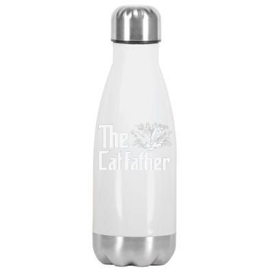 The Catfather Funny Cat Enthusiast Father Kitten Lover Stainless Steel Insulated Water Bottle