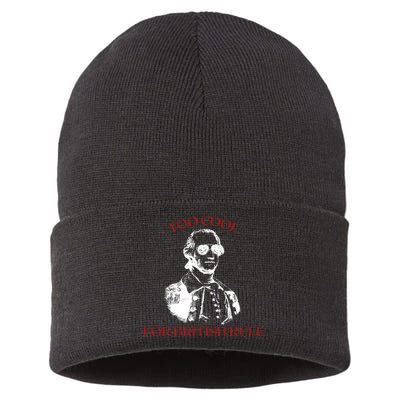 Too Cool For British Rule Funny Patrotic Sustainable Knit Beanie