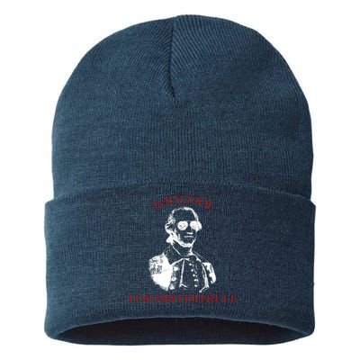 Too Cool For British Rule Funny Patrotic Sustainable Knit Beanie