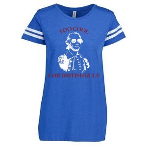 Too Cool For British Rule Funny Patrotic Enza Ladies Jersey Football T-Shirt