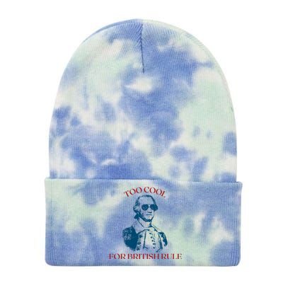 Too Cool For British Rule Funny Patrotic Tie Dye 12in Knit Beanie