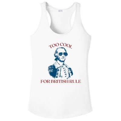 Too Cool For British Rule Funny Patrotic Ladies PosiCharge Competitor Racerback Tank