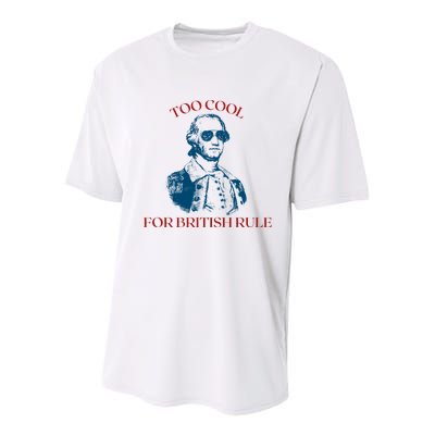 Too Cool For British Rule Funny Patrotic Youth Performance Sprint T-Shirt