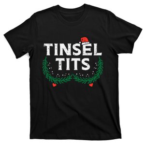 Tinsel Christmas Funny Xmas Matching Couple Wife Hers T-Shirt