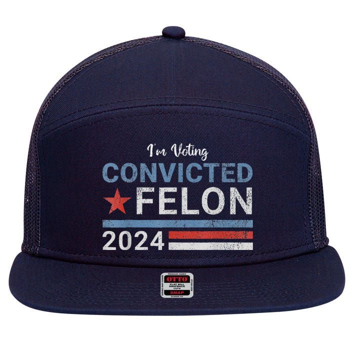 Trump Convicted Felon 7 Panel Mesh Trucker Snapback Hat