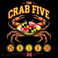 The Crab Five Crab Flag Maryland  T-Shirt