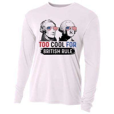 Too Cool For British Rule Hamilton Washington July 4th Cooling Performance Long Sleeve Crew