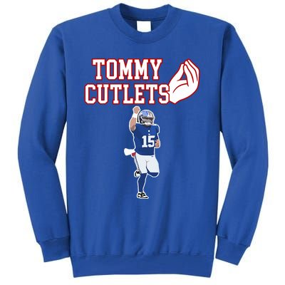 Tommy Cutlets Football Quarterback Ny Italian Hand Gesture Tall Sweatshirt