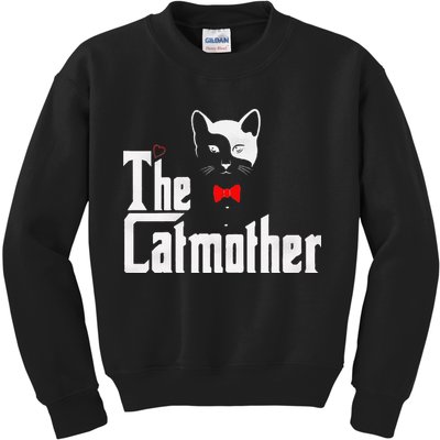 The Catmother Funny Cat Mom Gifts Father Of Cats. Kids Sweatshirt